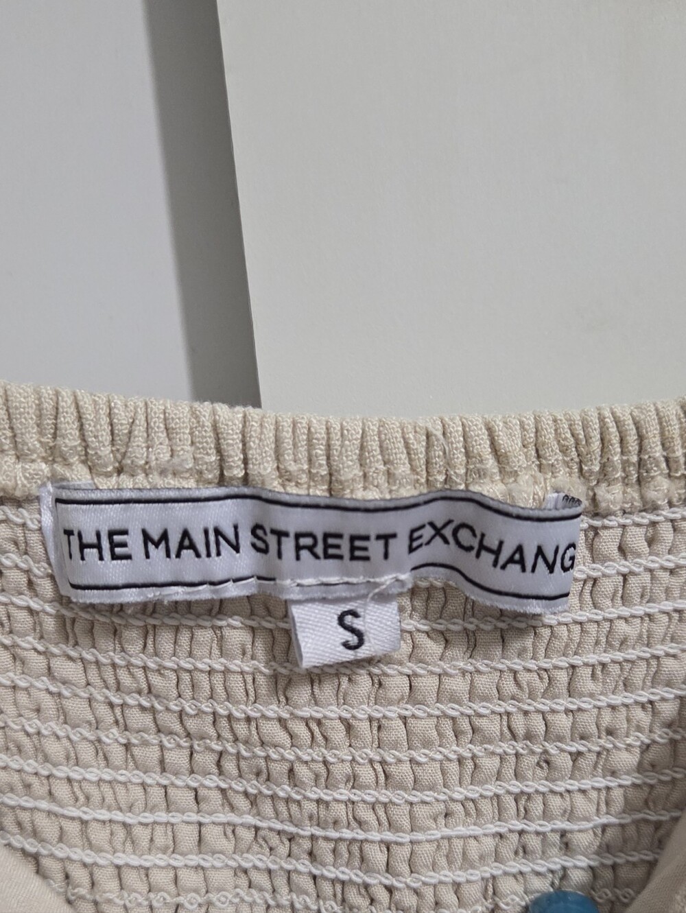 Main Street Exchange - Sleeveless Cream Button-Front Dress with Pockets - Picture 4 of 6